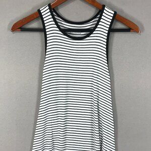 Hollister Tank Top Women's Small White Striped Logo Pullover Scoop Beach City